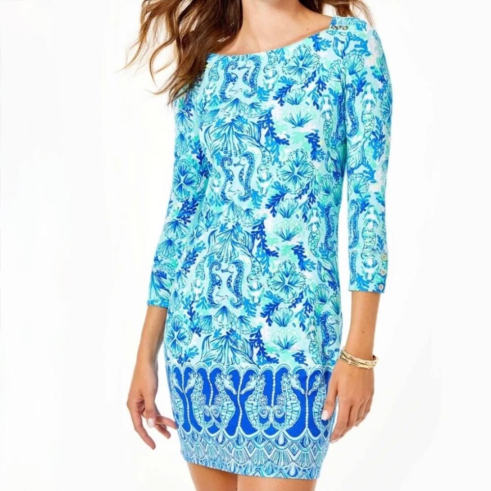 Lilly Pulitzer Sophie Dress -Seeing Double- Mermaids Seahorses Shells - Size XXL